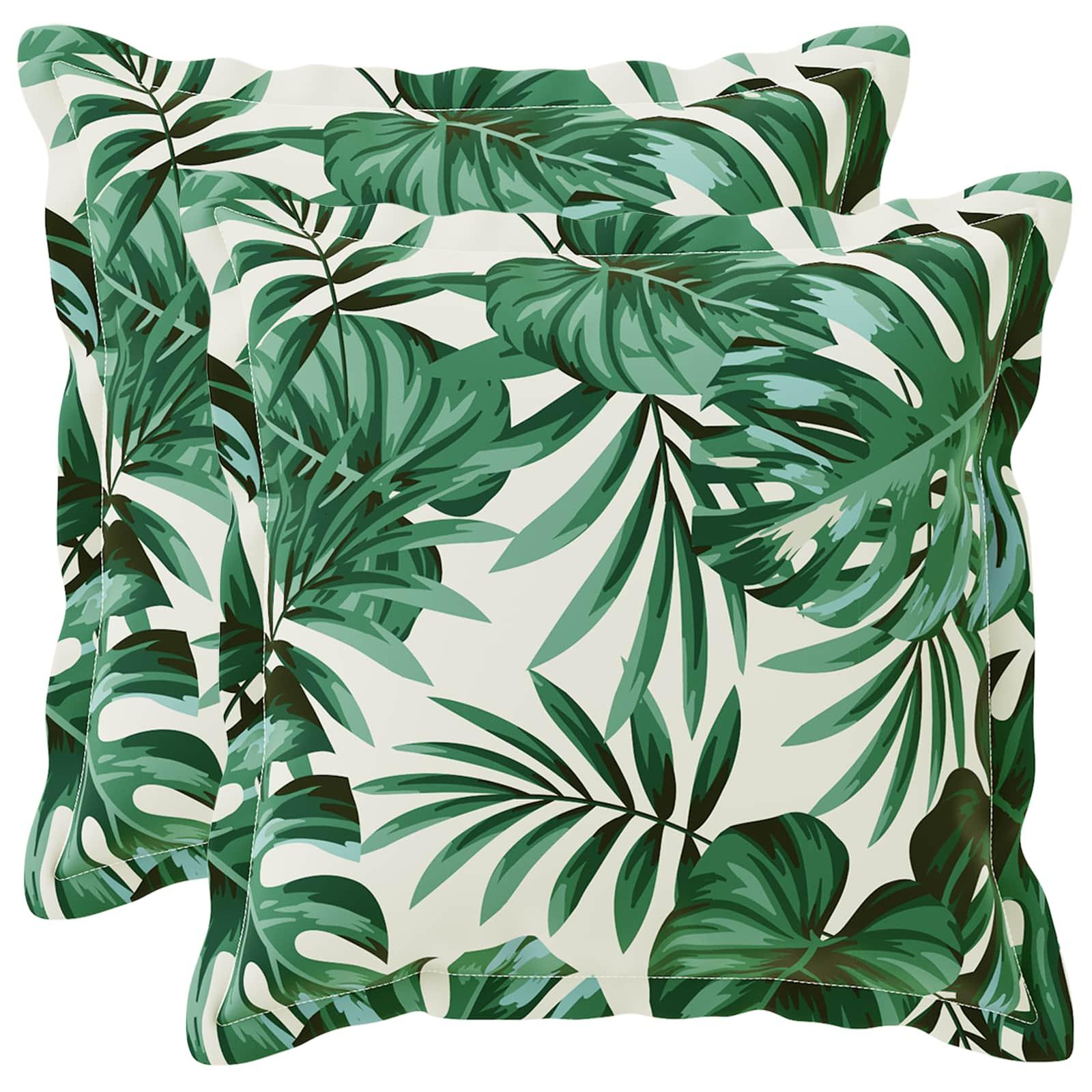 Pudebetræk 2 stk. HOUTEN med bladmønster 50 x 50 cm i polyester