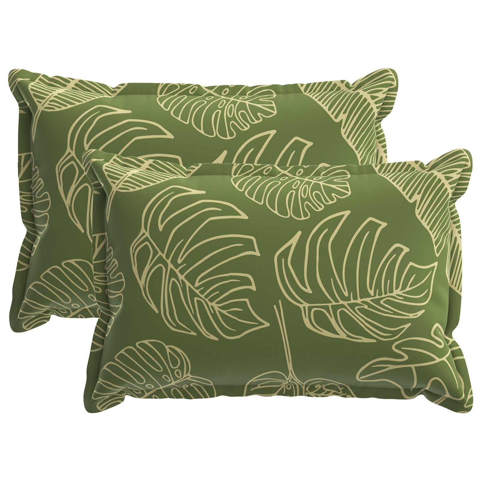 Pudebetræk 2 stk. HOUTEN med bladdesign 50 x 80 cm i polyester