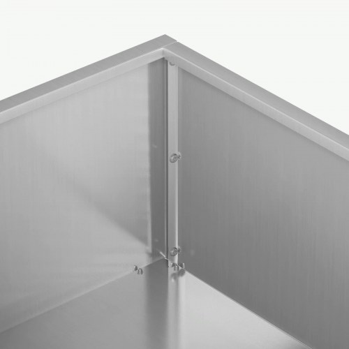 Blomsterkrukke til have 100 x 100 x 20 cm i galvaniseret stål sølv