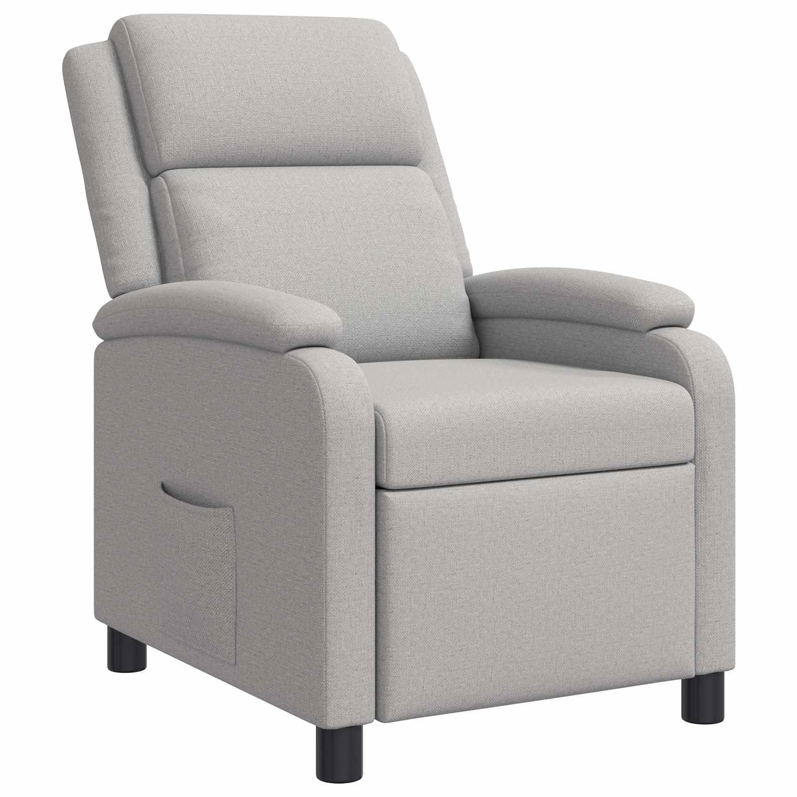 Recliner lænestol i skygrå stof med justerbar ryg