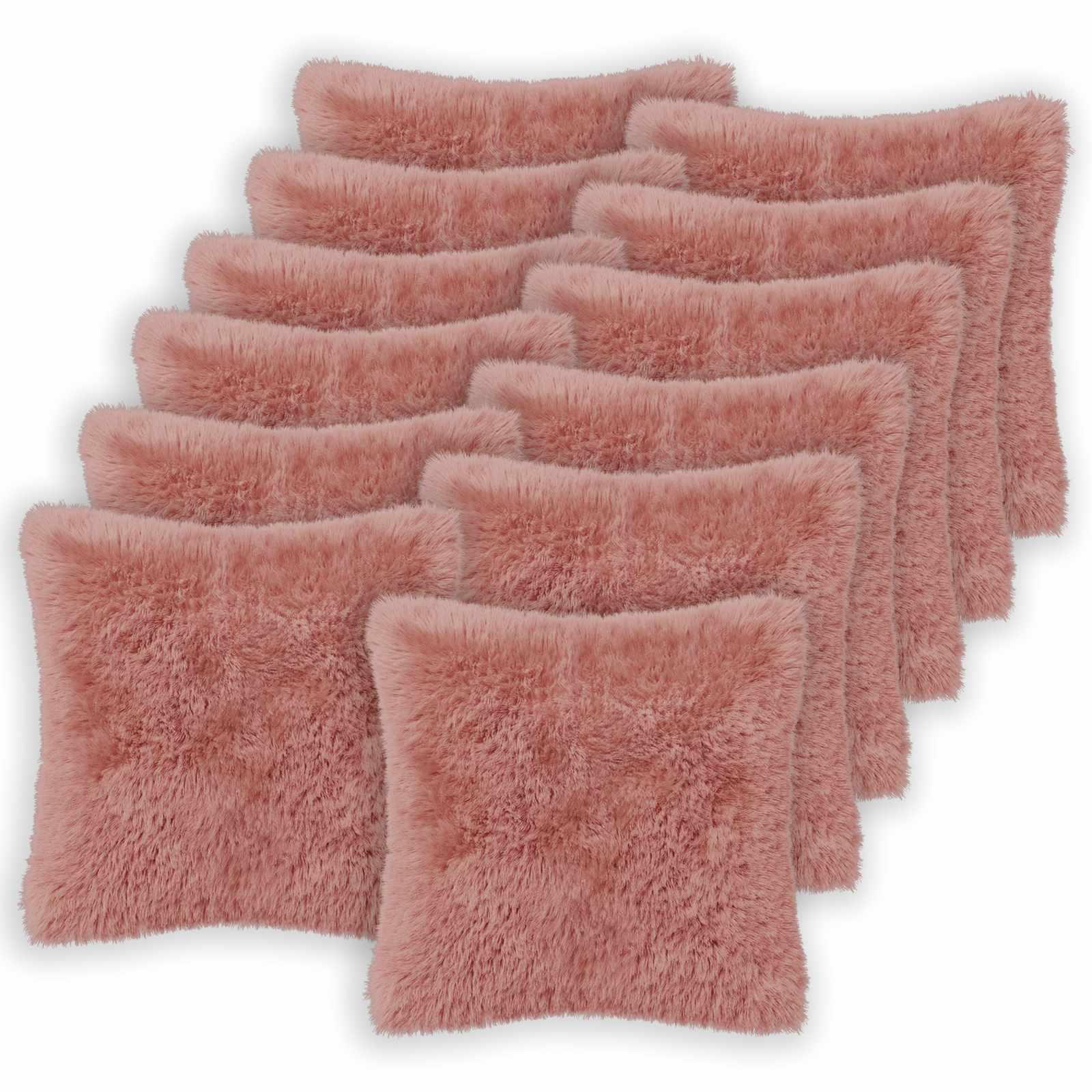 Pudebetræk 12 stk HEERLEN lyserød 50 x 50 cm i PV fleece