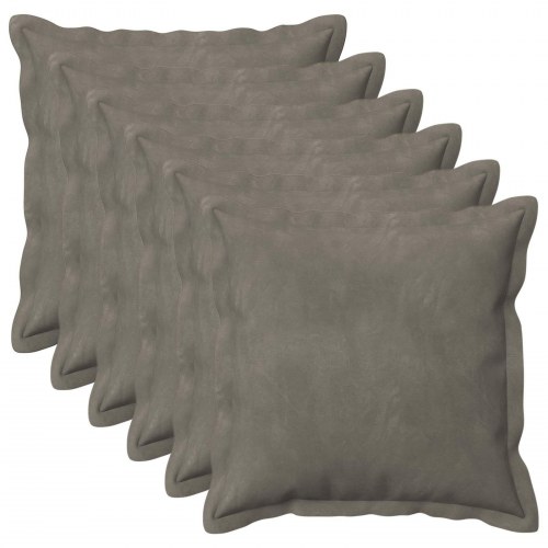 Pudebetræk HOUTEN 6 stk lysegrå 40 x 40 cm i fløjl