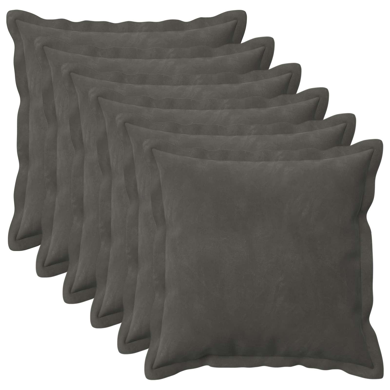 Pudebetræk 6 stk HOUTEN mørkegrå 50 x 50 cm fløjl