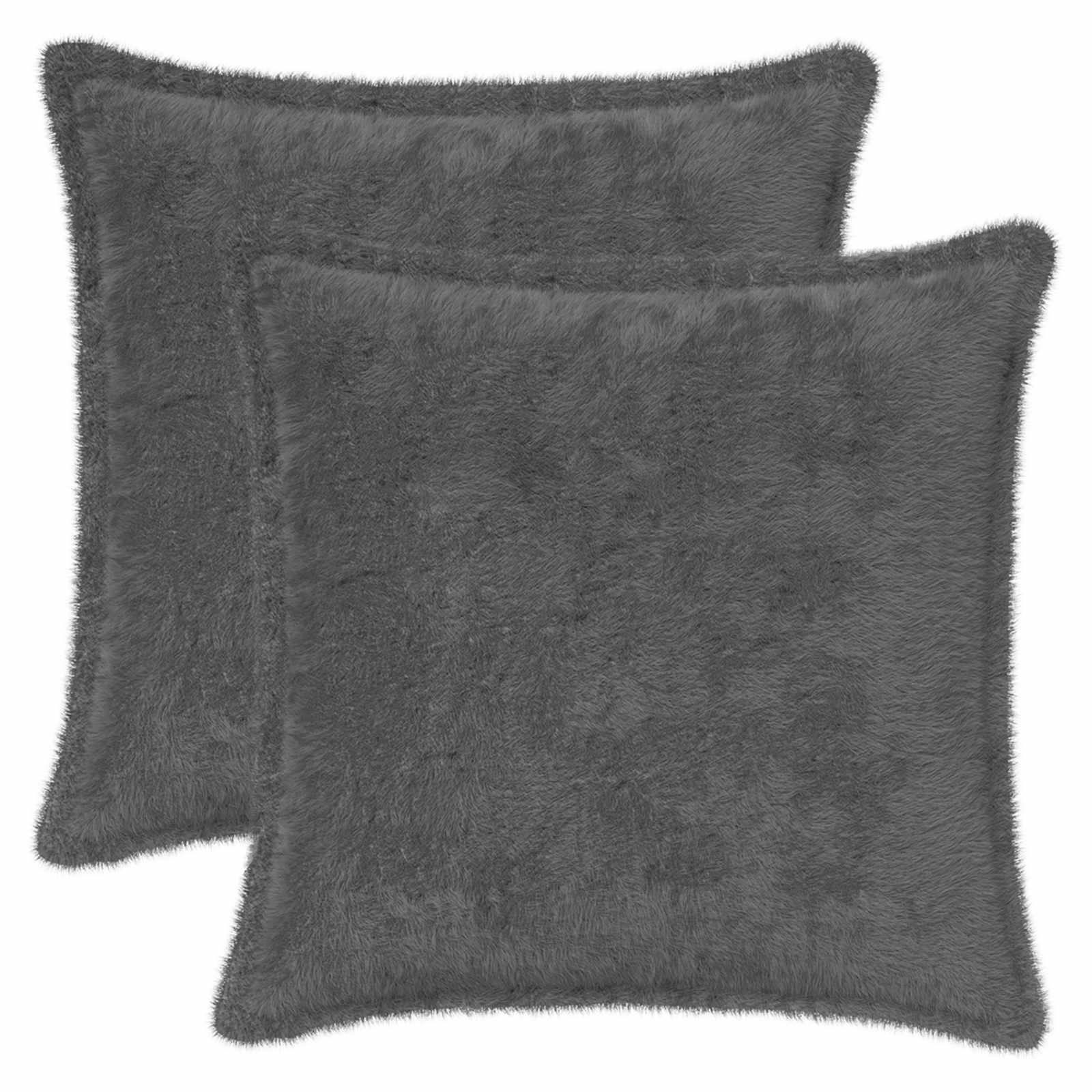 Pudebetræk 2 stk. HOUTEN mørkegrå 35 x 35 cm i faux kaninpels