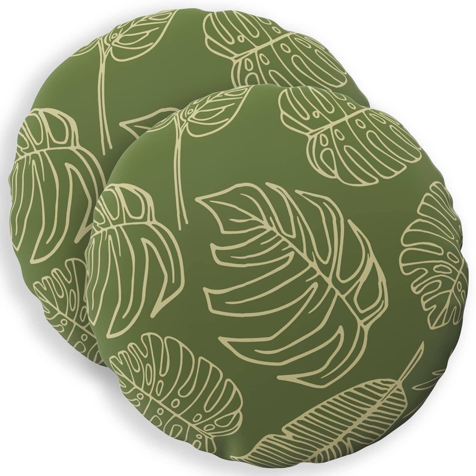 Pudebetræk HEERLEN bladdesign 2 stk Ø 40 cm polyester