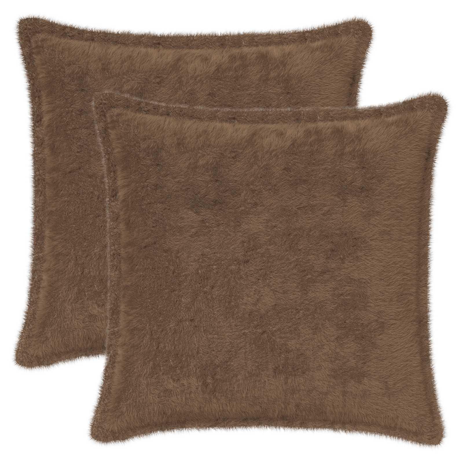 Pudebetræk 2 stk. HOUTEN lys brun 35 x 35 cm i faux kaninpels