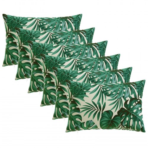 Pudebetræk 6 stk HEERLEN med bladmønster 50 x 80 cm i polyester