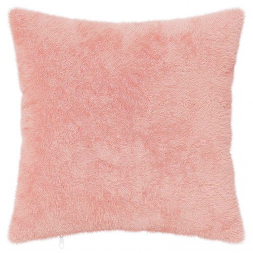 Pudebetræk HOUTEN 12 stk. lyserød 45 x 45 cm i faux kaninpels
