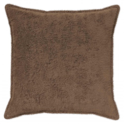 Pudebetræk 6 stk. HOUTEN lys brun 65 x 65 cm i faux kanin pels