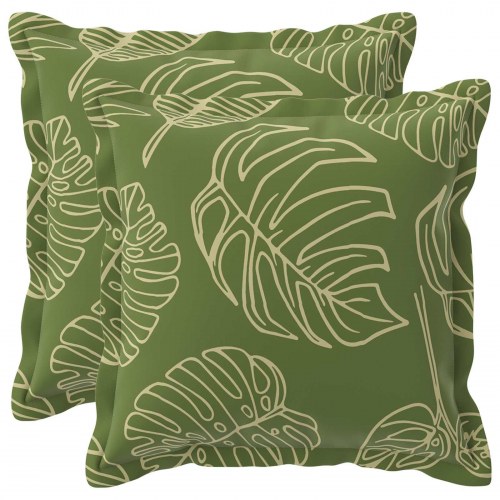 Pudebetræk 2 stk. HOUTEN bladdesign 35 x 35 cm i polyester