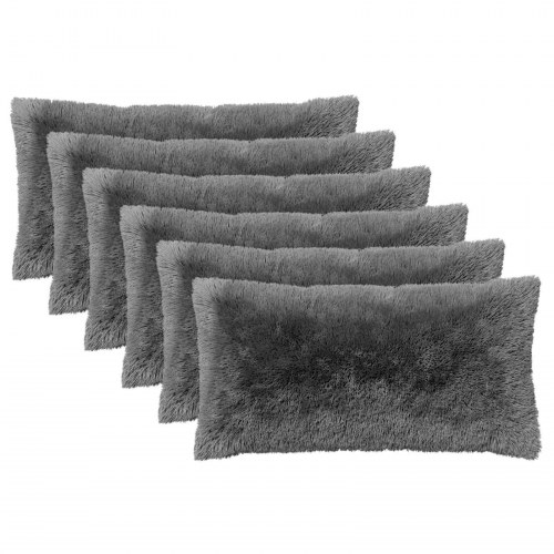 Pudebetræk 6 stk HEERLEN lysegrå 40 x 70 cm i PV fleece