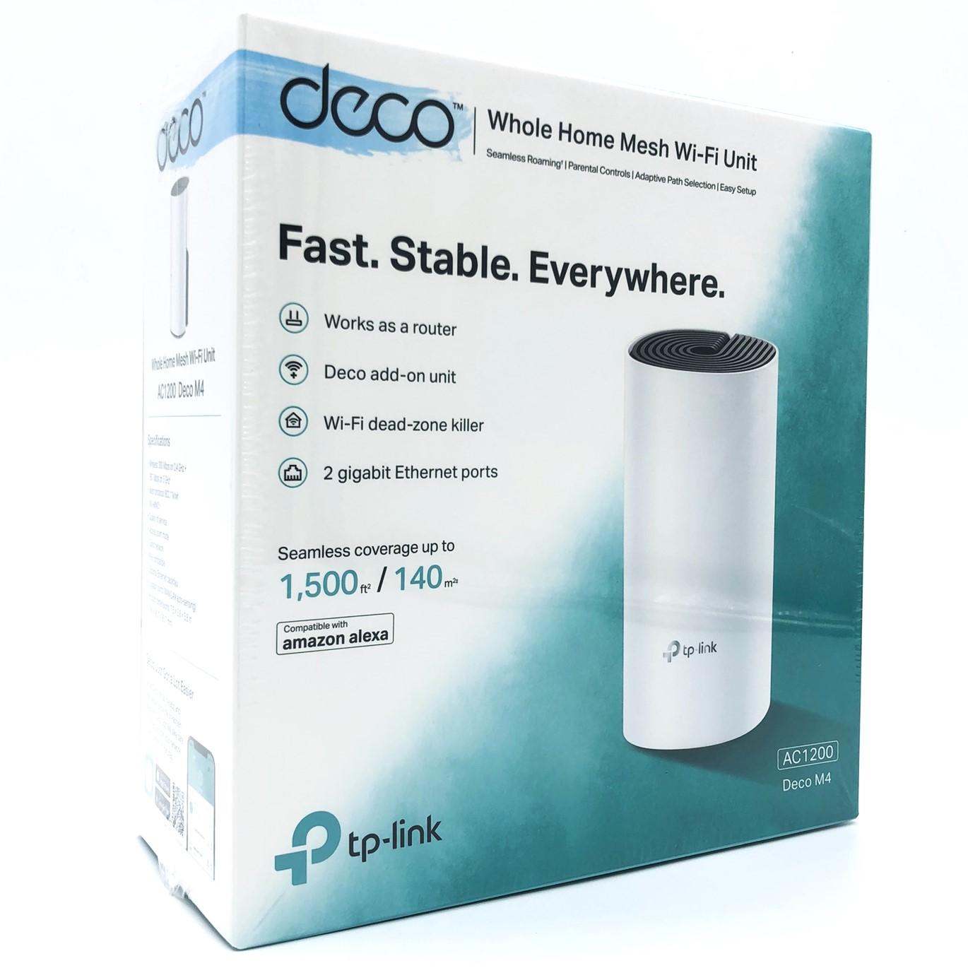 TP-Link Deco M4 AC1200 Wi-Fi 5 mesh-router, dual-band med 2 x Gigabit Ethernet, 1-pack