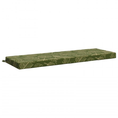 Bænkpude SOEST i 100% polyester med bladdesign 140 x 50 x 8 cm