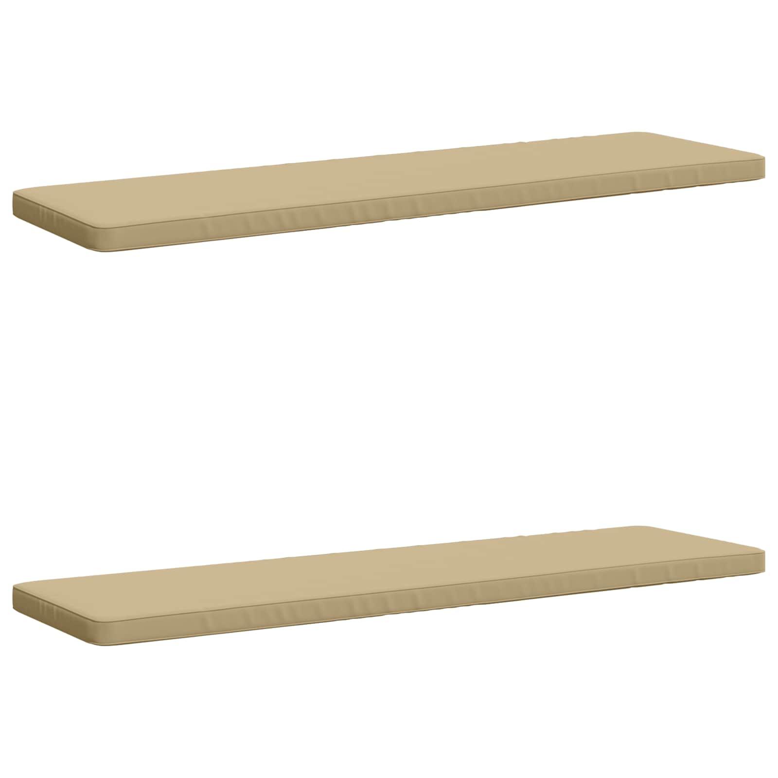 2-delt bænkepude VUGHT i beige - 2 stk. stolehynder i 100% polyester