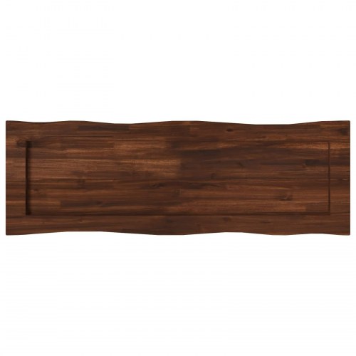 Bordplade i massivt akacietræ med live edge - mørkebrun 100 x 40 cm