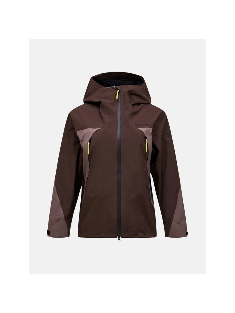 Peak Performance W Ridge Hipe Ace 3L skaljakke dame brun XS