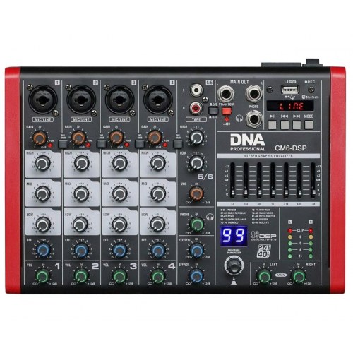 DNA PROFESSIONAL CM6-DSP USB-lydmikser med MP3-afspiller
