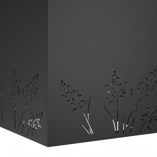 Blomsterkrukke til have i sort koldvalset stål 50 x 50 x 49 cm
