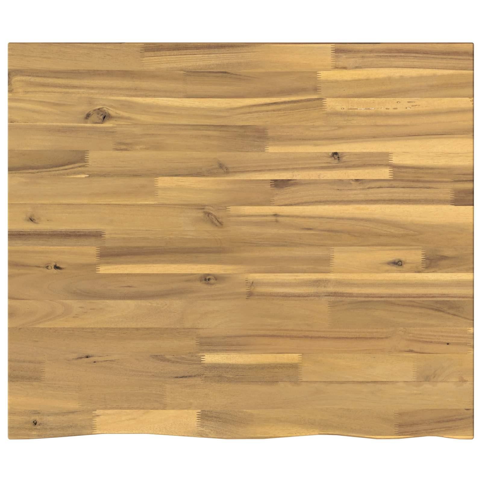 Rektangulær bordplade i massivt akacietræ 70 x 60 x 3,5 cm