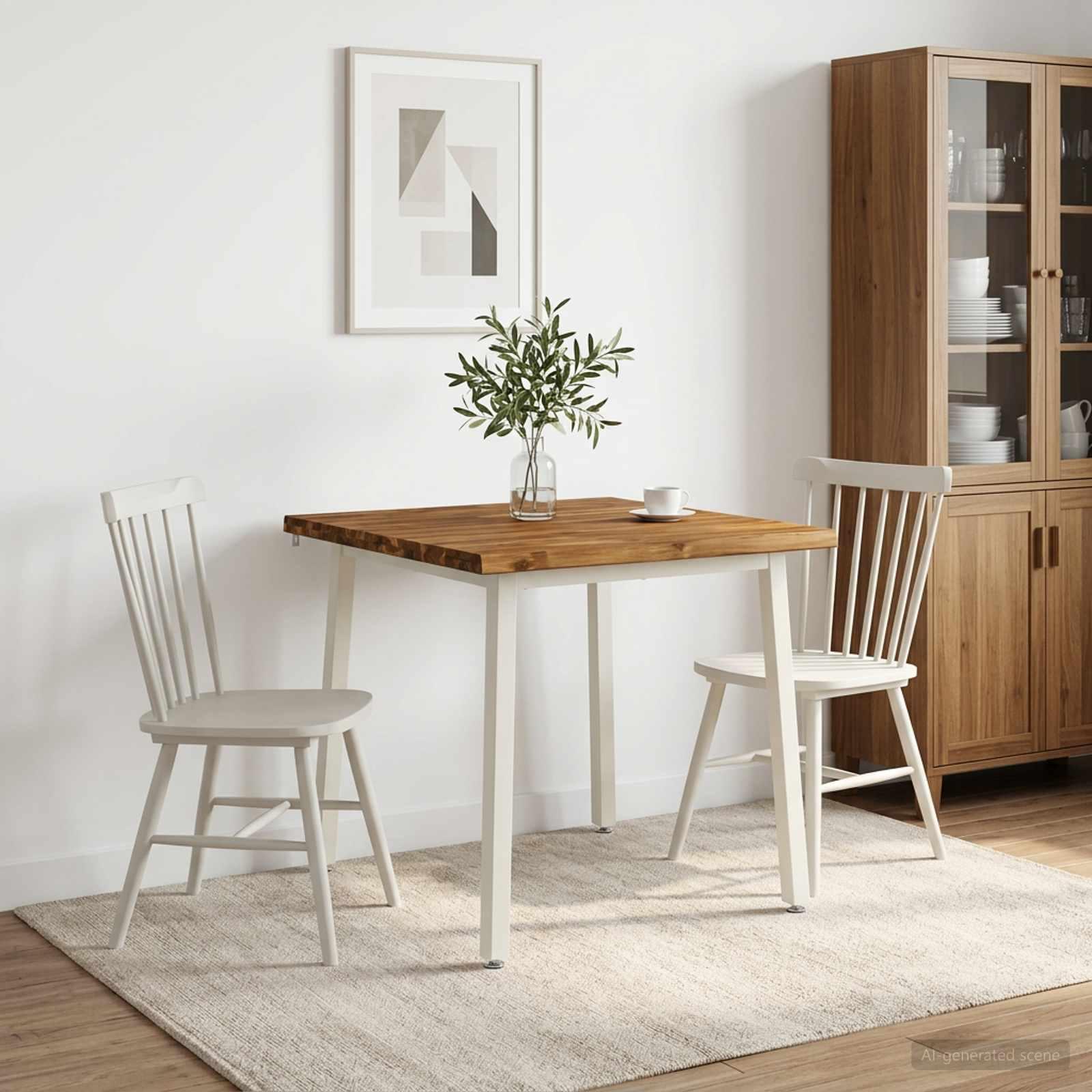vidaXL Dining table med live edge 90 x 90 x 75 cm Massivt Akacietræ