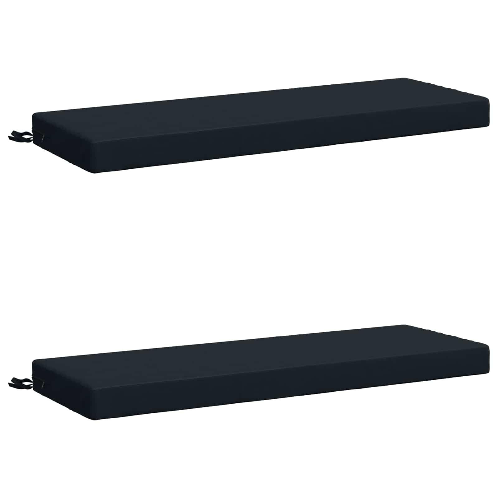 vidaXL Bænkepuder SOEST 2 stk. 100% polyester Mørk blå 120 x 40 x 8 cm
