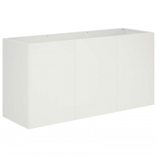 Have blomsterkrukke i koldvalset stål 120 x 40 x 60 cm - hvid