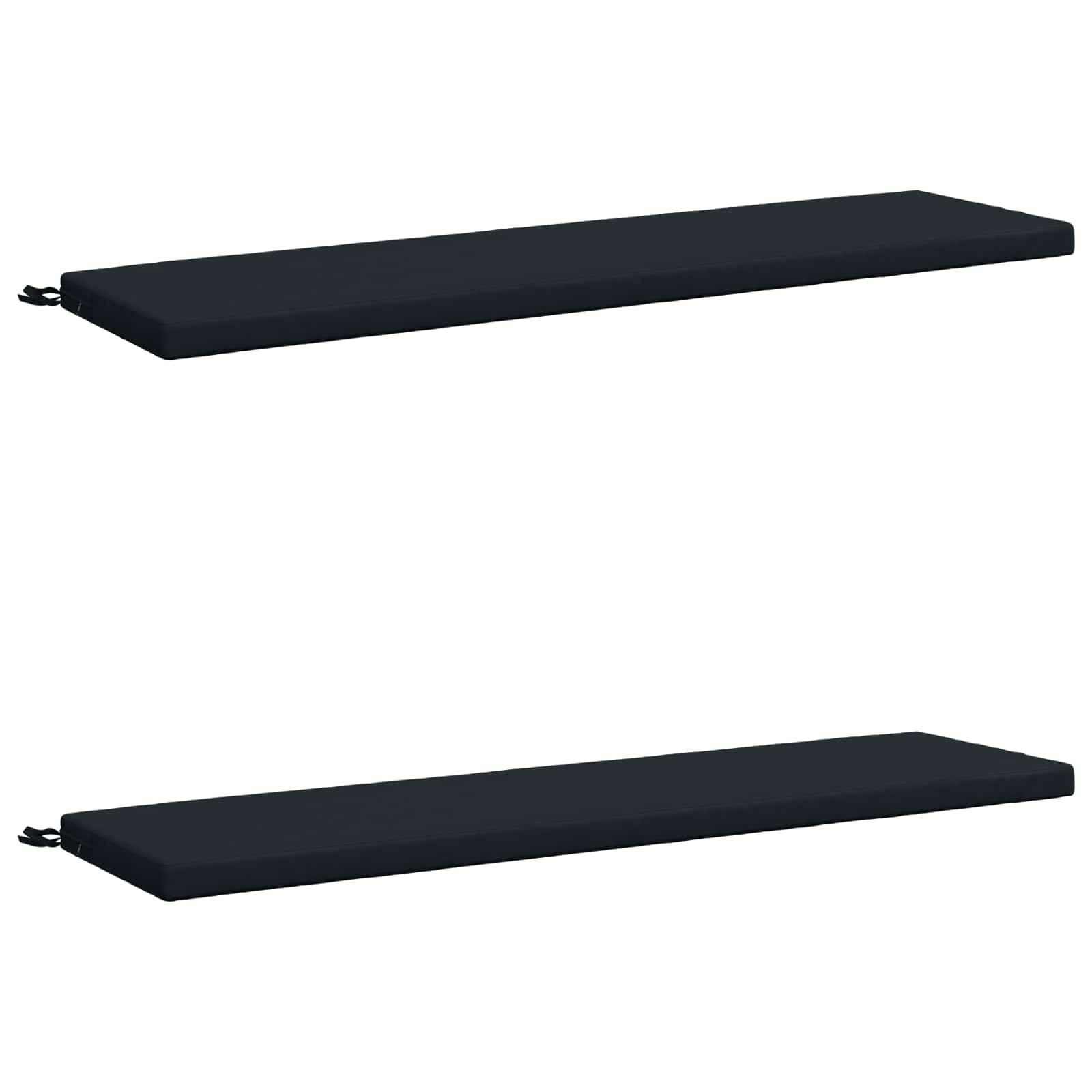 vidaXL Bænkepuder SOEST 2 stk. 100% polyester Mørk blå 140 x 40 x 5 cm