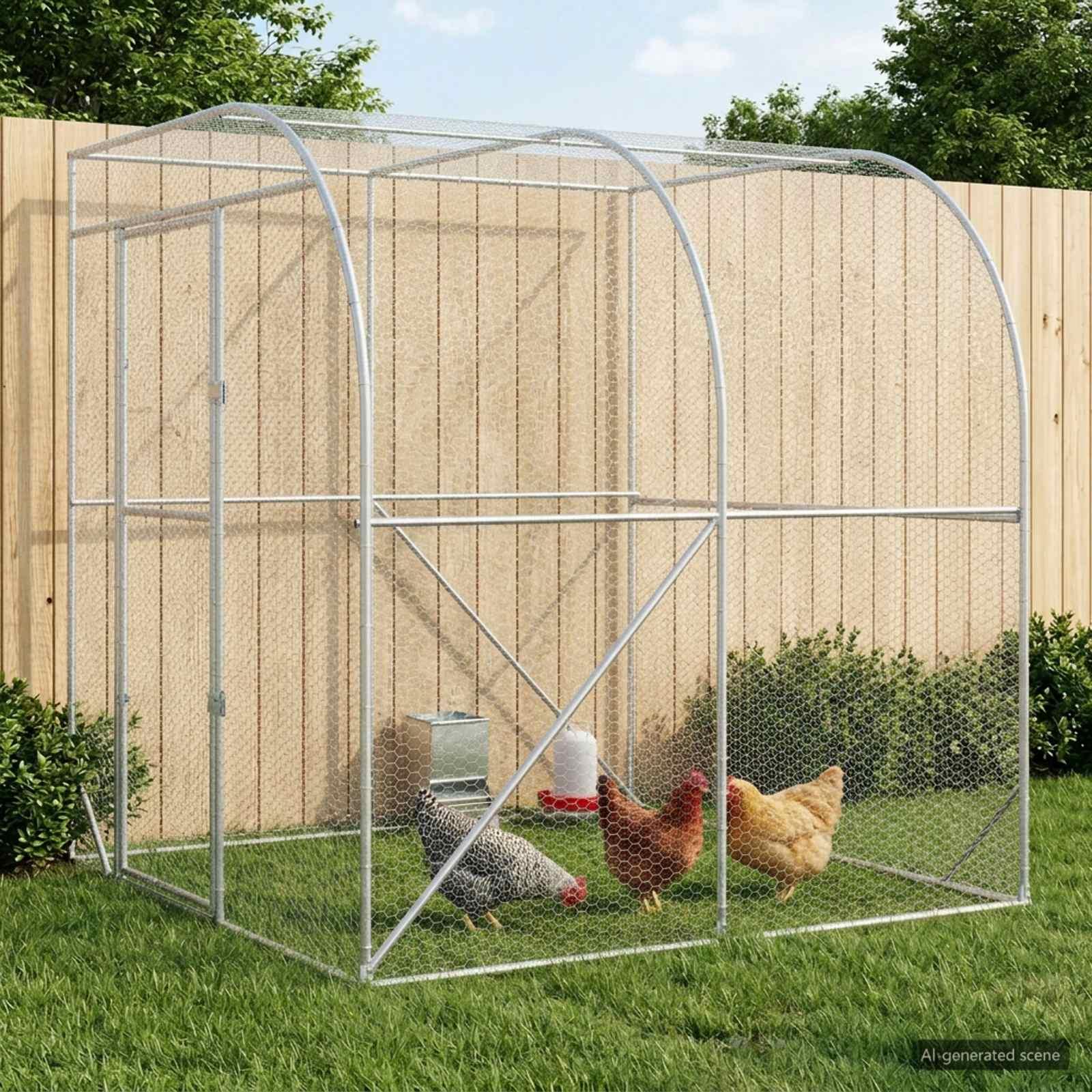 vidaXL Kyllingehus Sølv 200 x 200 x 215 cm Galvaniseret stål