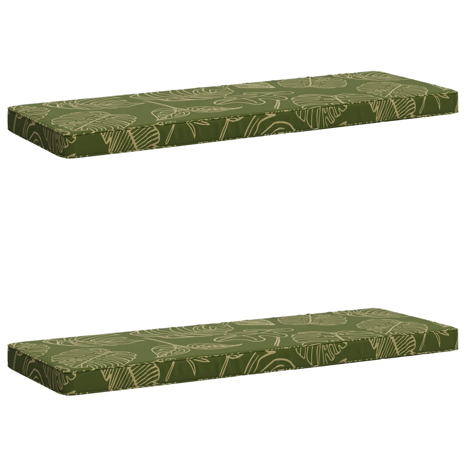 2-delt bænkepude VUGHT 2 stk. i 100% polyester med bladdesign