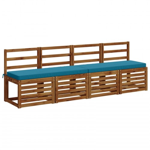 Bænkepude VUGHT i 100% polyester til stol og bænk, lyseblå 120 x 40 x 5 cm