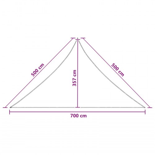 Solsejl trekantet 7 x 5 x 5 m HDPE mørkegrøn