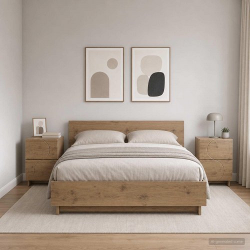 Natskabe 2 stk. i artisan-eg 33,5 x 34,5 x 50 cm