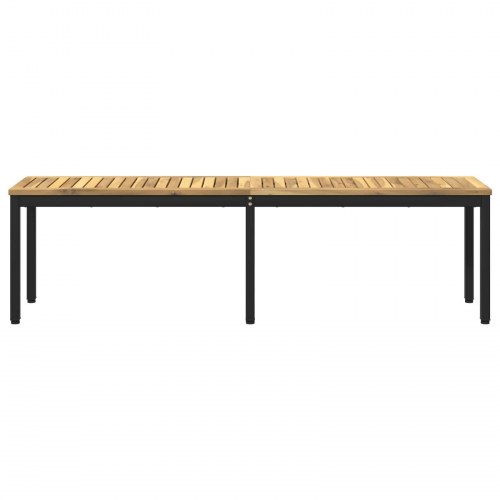 Havebænk 161 x 35 x 45 cm i massivt akacietræ - hvid og sort
