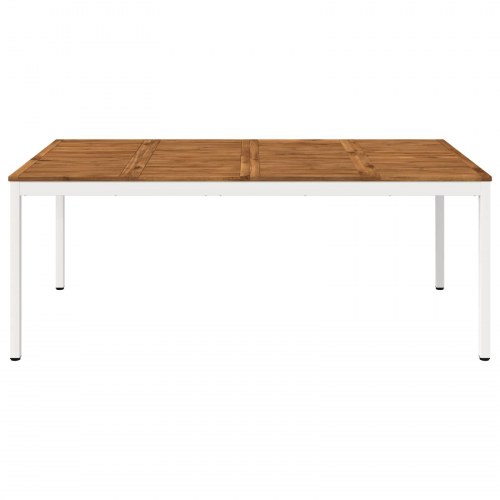 Havespisebord natur og hvid 196 x 100,5 x 75 cm