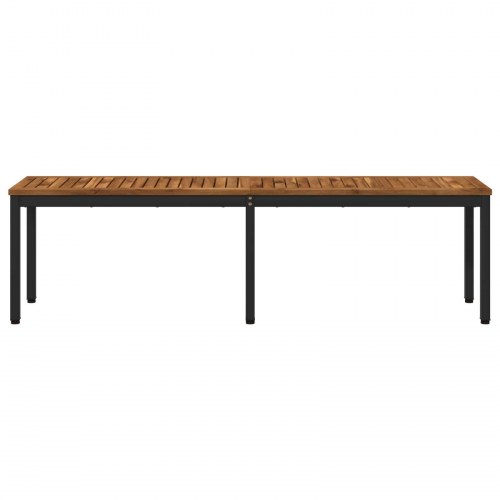 Havebænk i massivt akacietræ 161 x 35 x 45 cm naturfarvet og sort