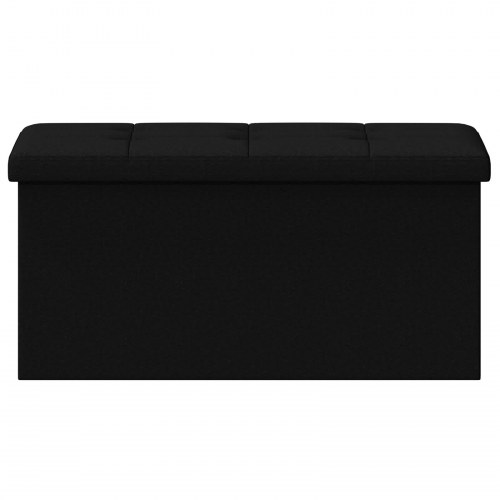 Foldbar opbevaringsbænk i sort linned 80 l 77 x 38 x 38 cm