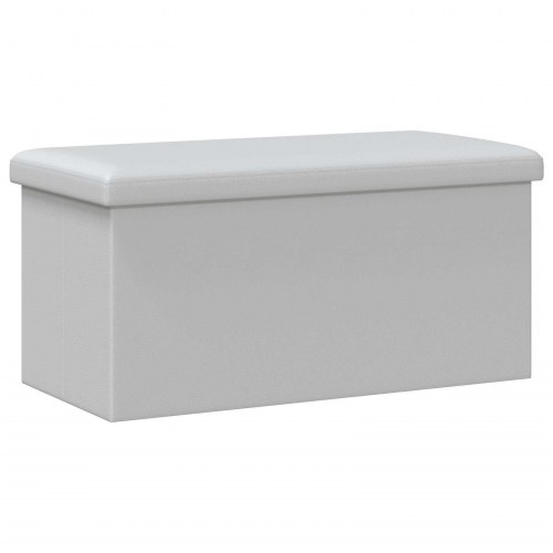 Foldbar opbevaringsbænk hvid 80 l 77 x 38 x 38 cm PVC