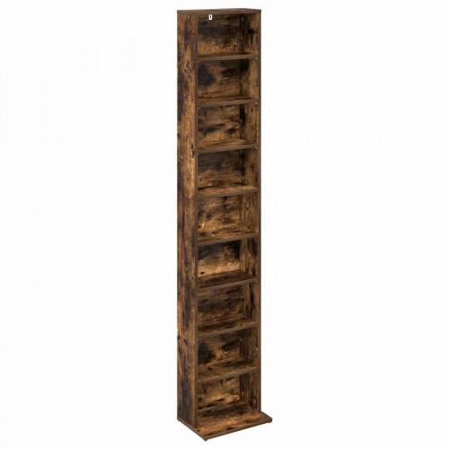 CD skab i røget eg 33 x 23,5 x 175 cm i konstrueret træ