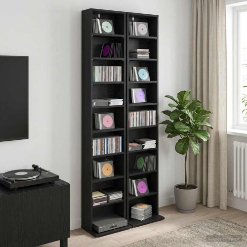 CD skab 2 stk. i sort eg 33 x 23,5 x 175 cm