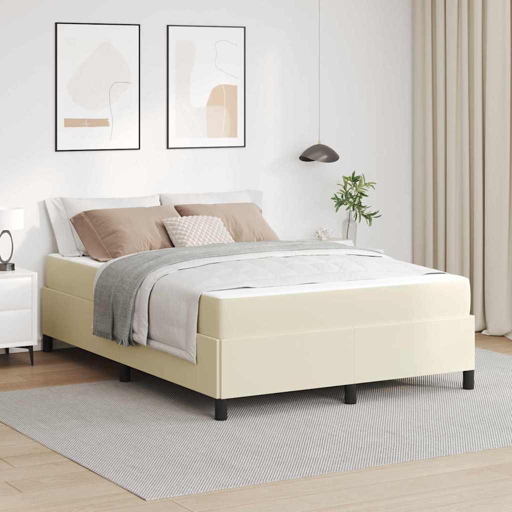 Sengestel med madras 160 x 200 cm i creme stof