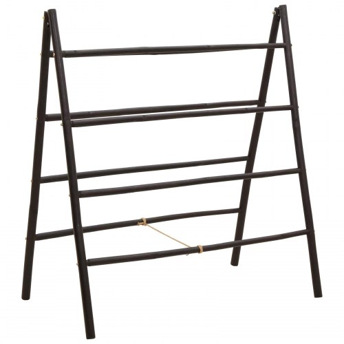 Dobbeltsidet håndklædestige i bambus 90 x 50 x 100 cm - sort