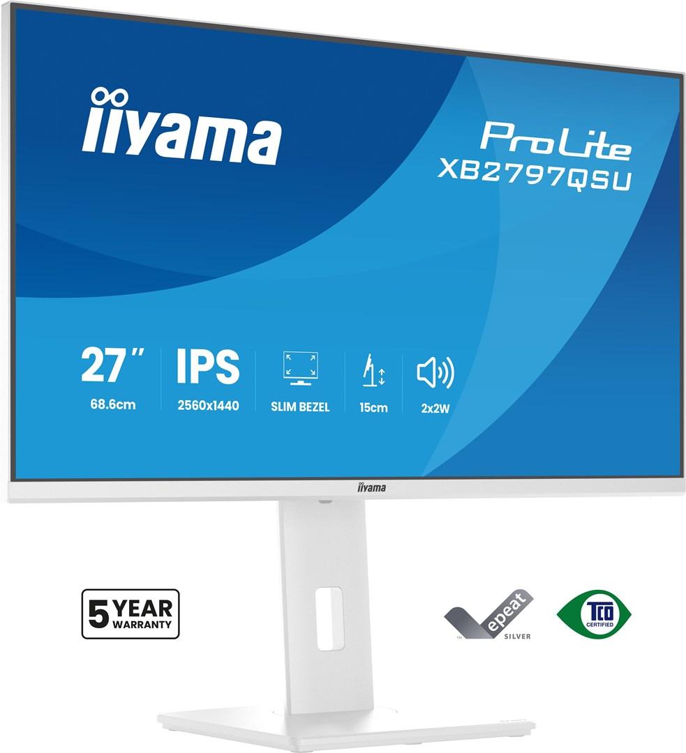 iiyama ProLite XB2797QSU-W1 27" Quad HD IPS skærm - hvid