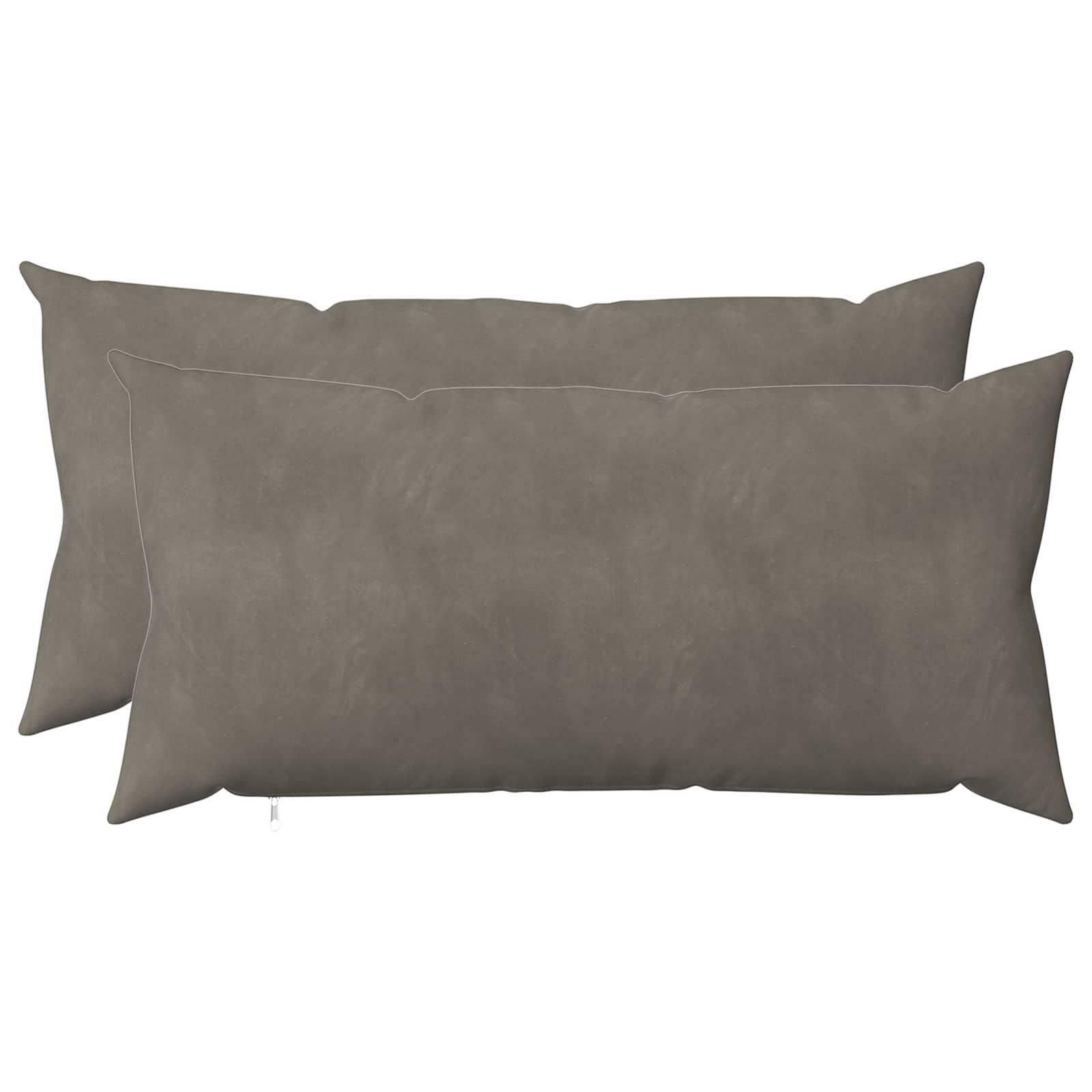 Pyntepuder HEERLEN 2 stk. 40 x 80 cm lysegrå fløjl
