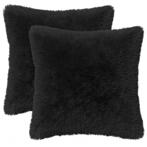 Pyntepuder HEERLEN 12 stk. 45 x 45 cm sort i PV fleece