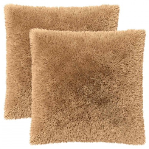 Pyntepuder HEERLEN 2 stk. 60 x 60 cm gråbrun i PV fleece