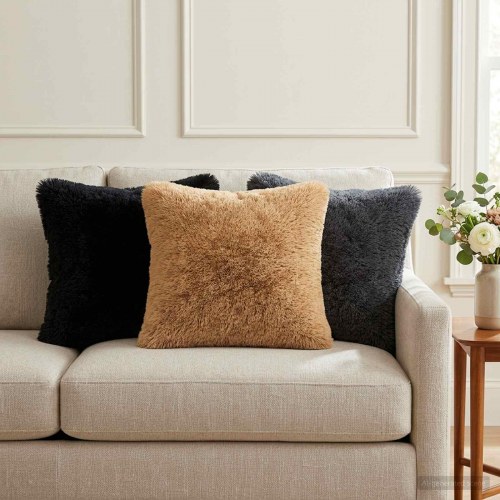 Pyntepuder HEERLEN 12 stk. 40 x 40 cm gråbrun i PV fleece