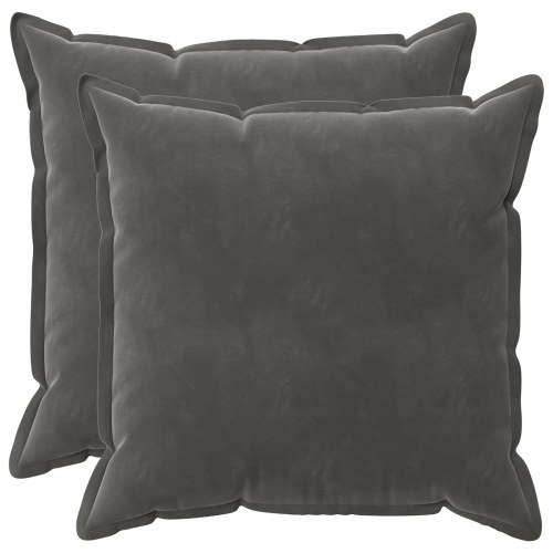 Pyntepuder med fyld HOUTEN 2 stk. 70 x 70 cm mørkegrå fløjl