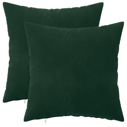 Pyntepuder HEERLEN 2 stk. mørkegrøn fløjl 35 x 35 cm