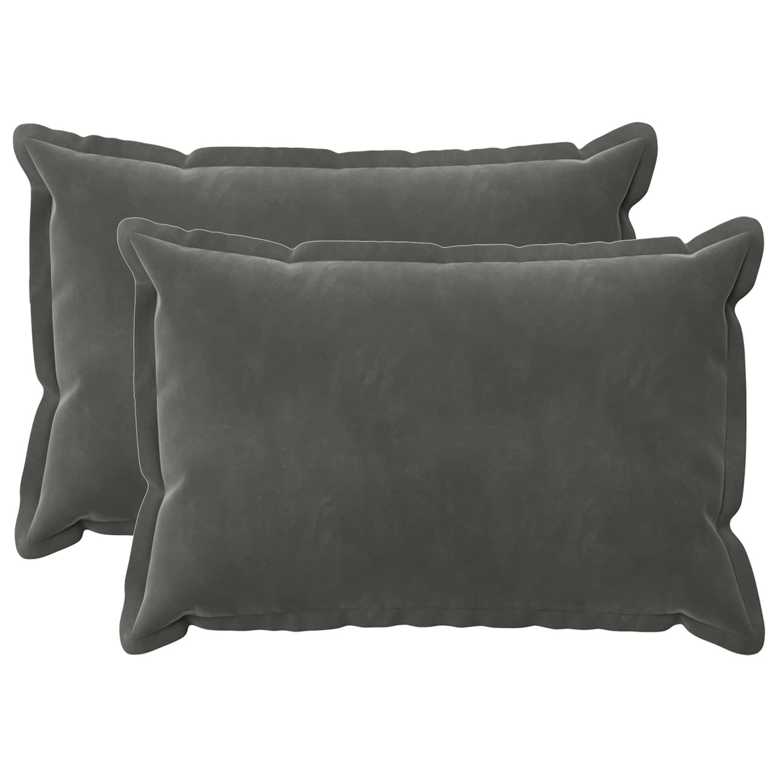 Pyntepuder med inderpude HOUTEN 2 stk. mørkegrå fløjl 50 x 75 cm