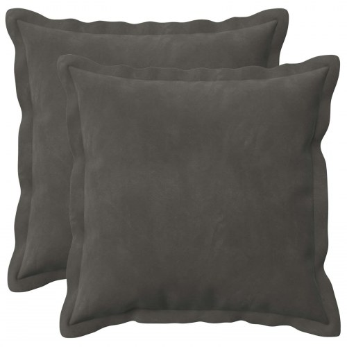 Pyntepuder HOUTEN 2 stk. i mørkegrå fløjl 30 x 30 cm
